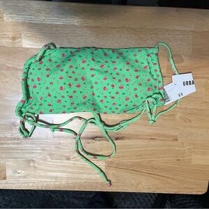 NWT Urban Outfitters Green Floral Bikini Top
